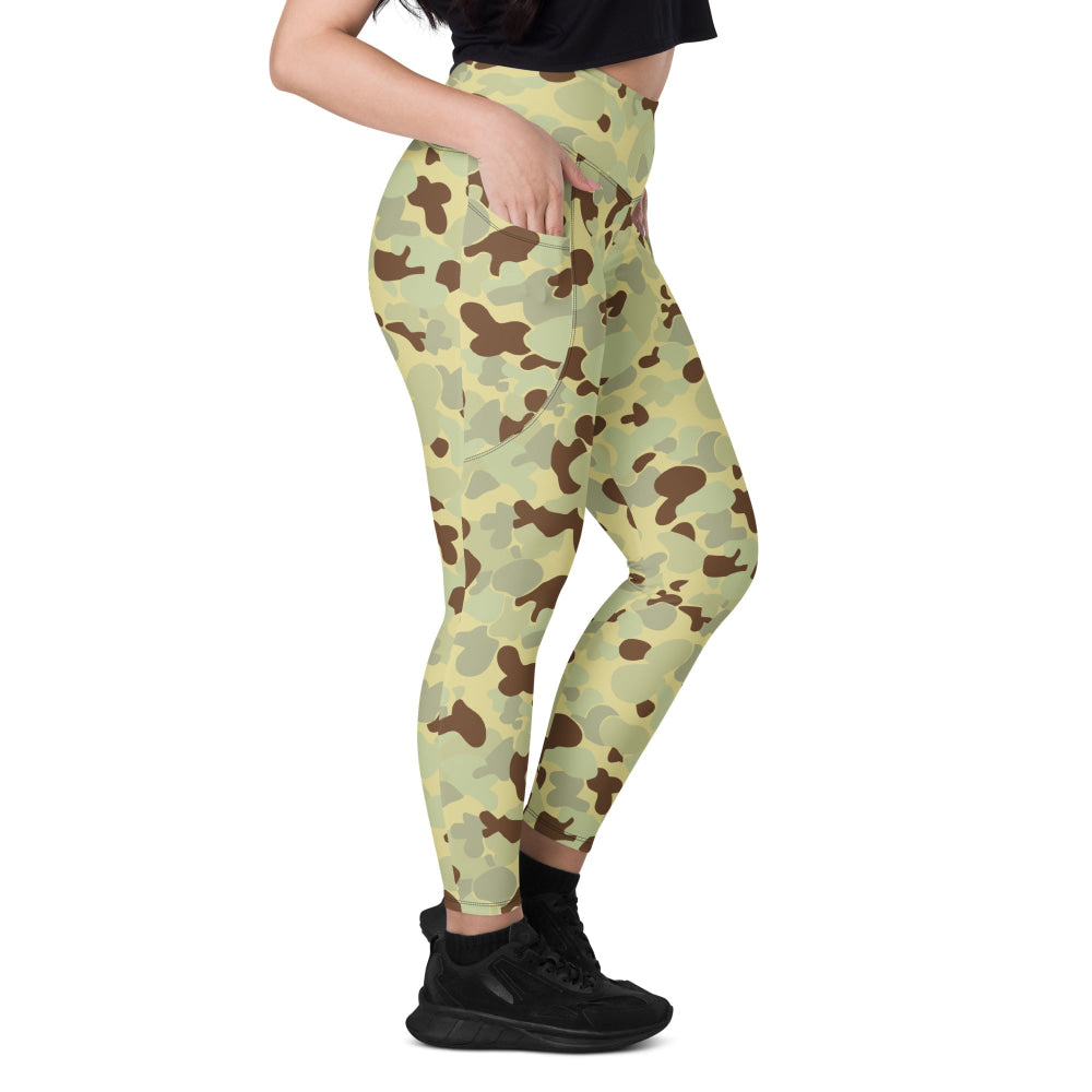 Australian AUSCAM Disruptive Pattern Desert Uniform (DPDU) MK1 CAMO Leggings with pockets - Womens With Pockets