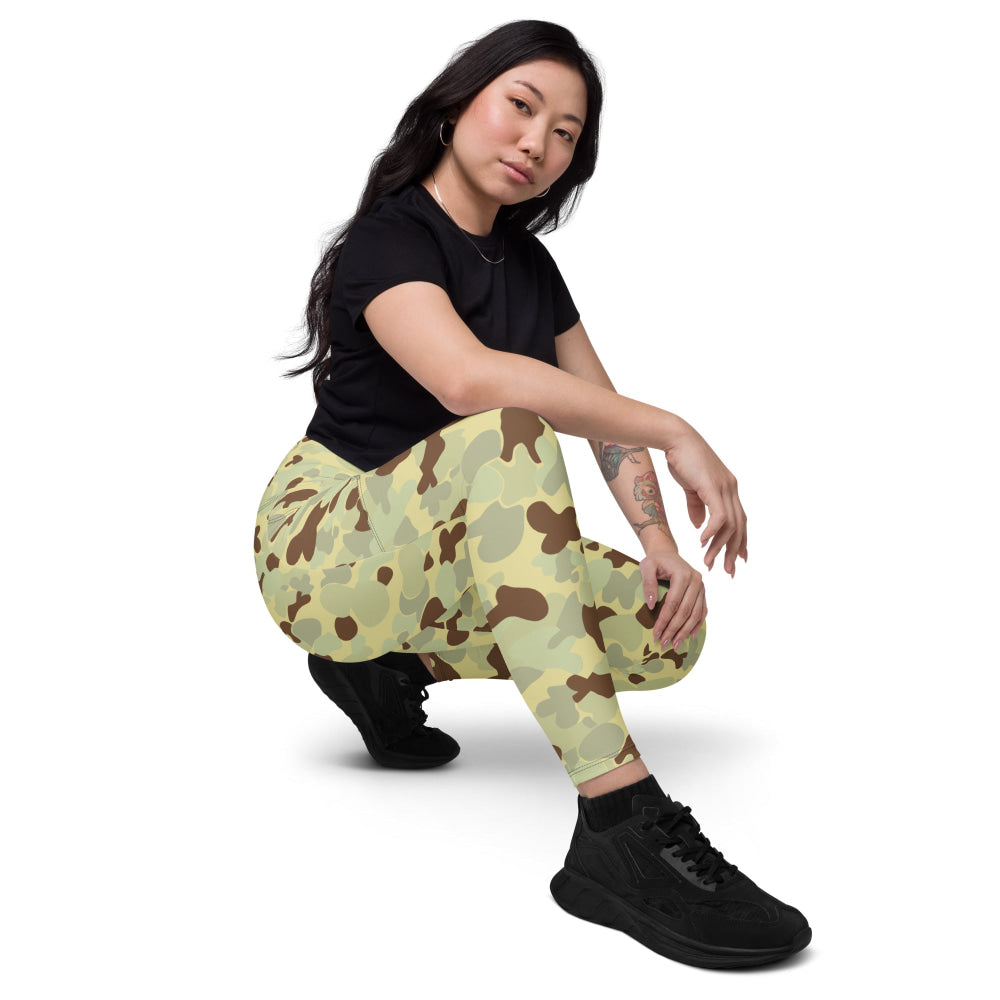 Australian AUSCAM Disruptive Pattern Desert Uniform (DPDU) MK1 CAMO Leggings with pockets - Womens With Pockets