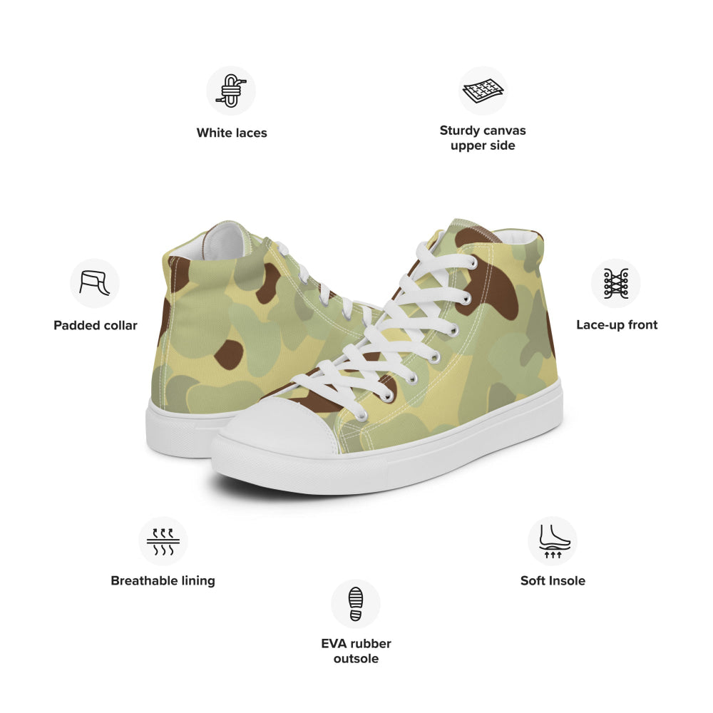 Australian AUSCAM Disruptive Pattern Desert Uniform (DPDU) MK1 CAMO Men’s high top canvas shoes - Mens High Top Canvas Shoes