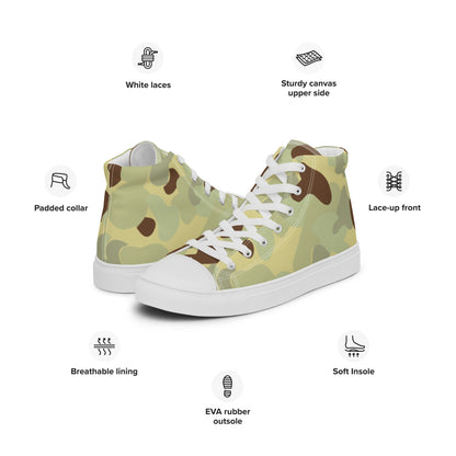 Australian AUSCAM Disruptive Pattern Desert Uniform (DPDU) MK1 CAMO Men’s high top canvas shoes - Mens High Top Canvas Shoes