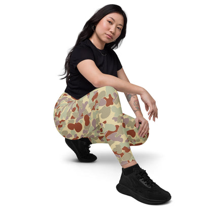 Australian AUSCAM Disruptive Pattern Desert Uniform (DPDU) MK2 CAMO Leggings with pockets - Womens With Pockets