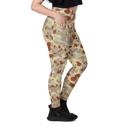 Australian AUSCAM Disruptive Pattern Desert Uniform (DPDU) MK2 CAMO Leggings with pockets - Womens With Pockets