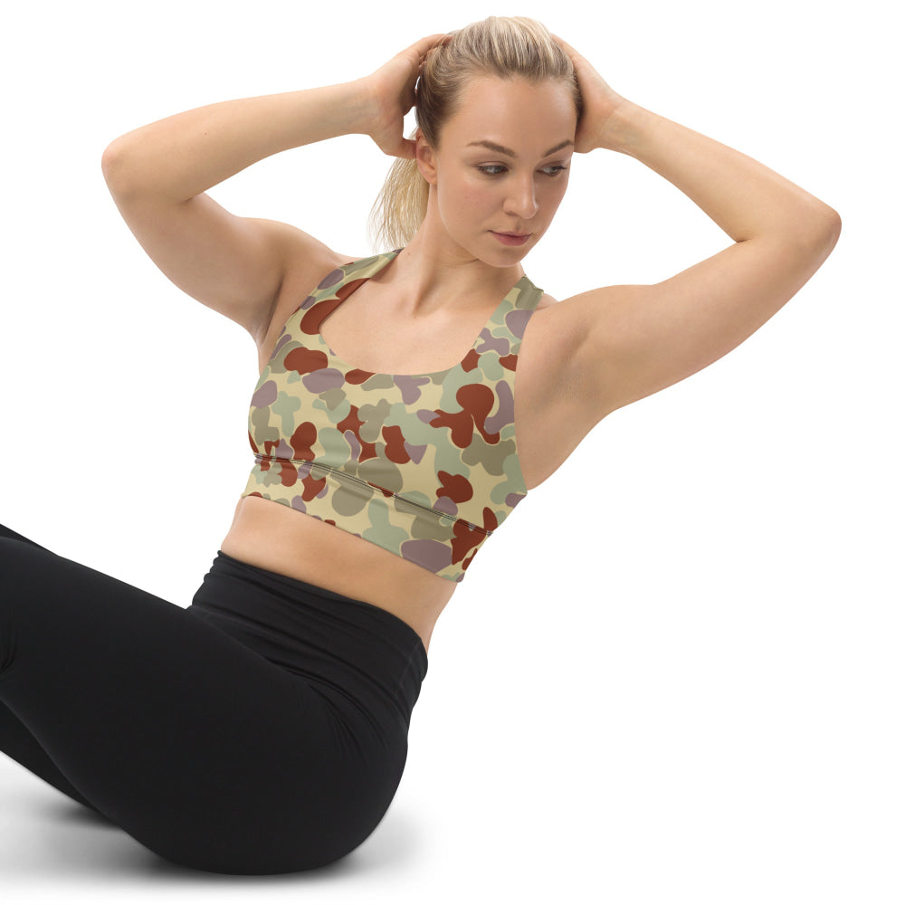 Australian AUSCAM Disruptive Pattern Desert Uniform (DPDU) MK2 CAMO Longline sports bra - Womens Sports Bra