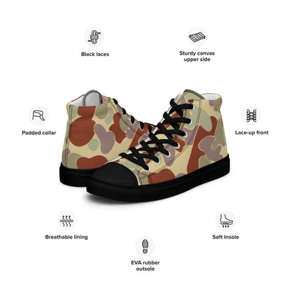 Australian AUSCAM Disruptive Pattern Desert Uniform (DPDU) MK2 CAMO Men’s high top canvas shoes - Mens High Top Canvas Shoes