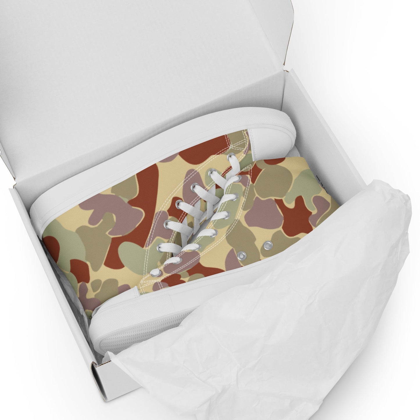 Australian AUSCAM Disruptive Pattern Desert Uniform (DPDU) MK2 CAMO Mens high top canvas shoes - High Top Canvas Shoes