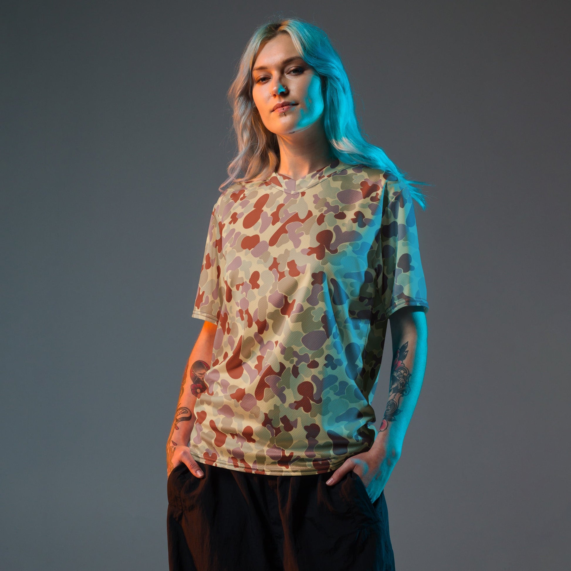 Australian AUSCAM Disruptive Pattern Desert Uniform (DPDU) MK2 CAMO unisex sports jersey - Sports Jerseys