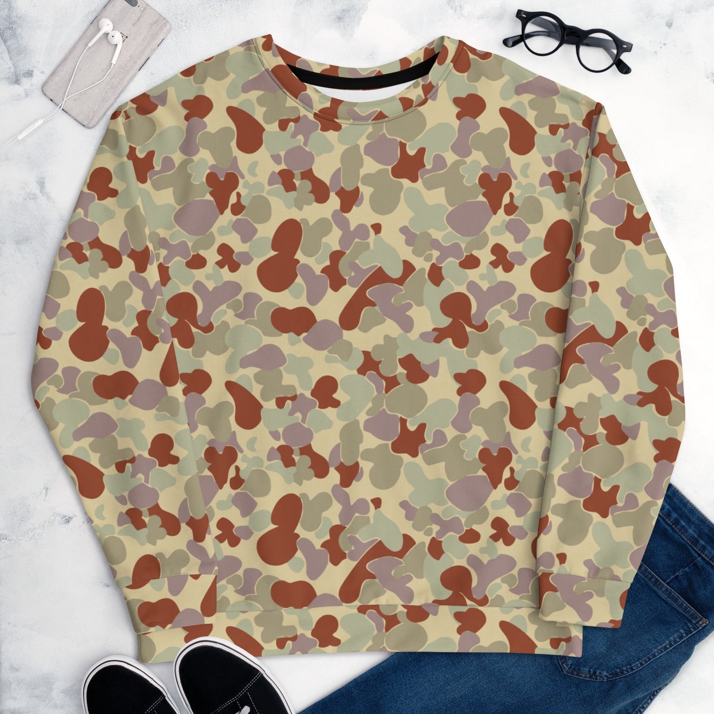 Australian AUSCAM Disruptive Pattern Desert Uniform (DPDU) MK2 CAMO Unisex Sweatshirt - Sweatshirts