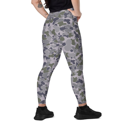 Australian AUSCAM Disruptive Pattern Navy Uniform (DPNU) CAMO Leggings with pockets - 2XS - Womens With Pockets