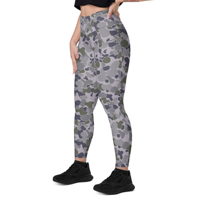 Australian AUSCAM Disruptive Pattern Navy Uniform (DPNU) CAMO Leggings with pockets - Womens With Pockets