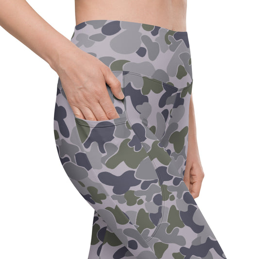 Australian AUSCAM Disruptive Pattern Navy Uniform (DPNU) CAMO Leggings with pockets - Womens With Pockets