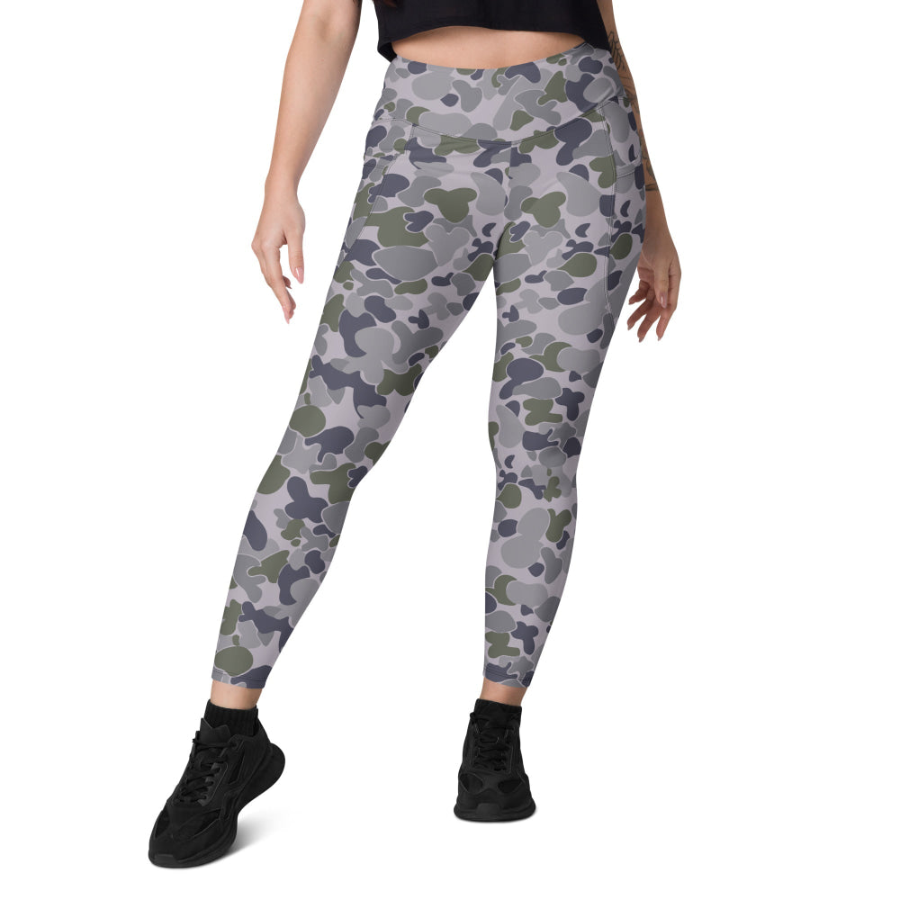 Australian AUSCAM Disruptive Pattern Navy Uniform (DPNU) CAMO Leggings with pockets - Womens With Pockets