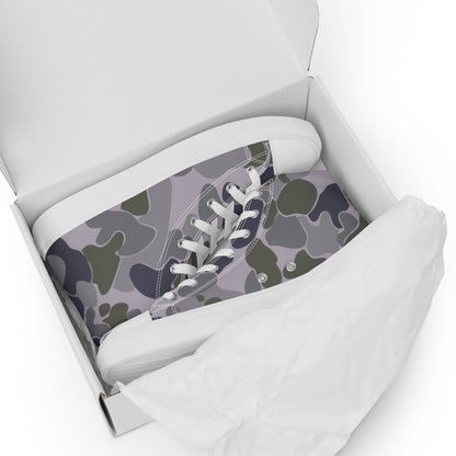 Australian AUSCAM Disruptive Pattern Navy Uniform (DPNU) CAMO Mens high top canvas shoes - High Top Canvas Shoes