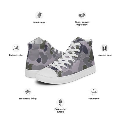Australian AUSCAM Disruptive Pattern Navy Uniform (DPNU) CAMO Mens high top canvas shoes - High Top Canvas Shoes