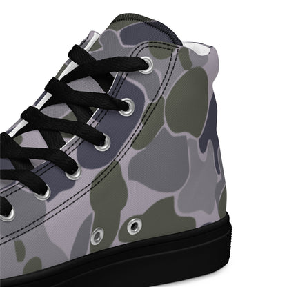 Australian AUSCAM Disruptive Pattern Navy Uniform (DPNU) CAMO Mens high top canvas shoes - High Top Canvas Shoes