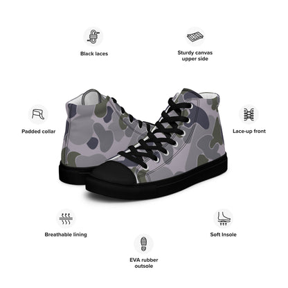 Australian AUSCAM Disruptive Pattern Navy Uniform (DPNU) CAMO Mens high top canvas shoes - High Top Canvas Shoes