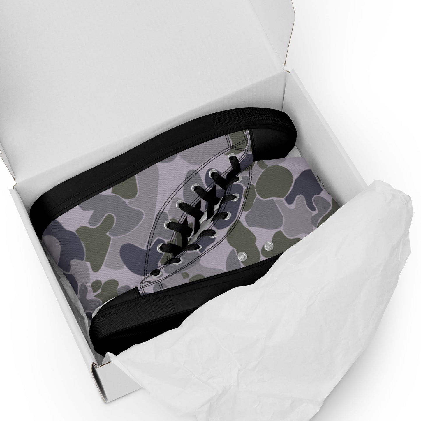 Australian AUSCAM Disruptive Pattern Navy Uniform (DPNU) CAMO Mens high top canvas shoes - High Top Canvas Shoes