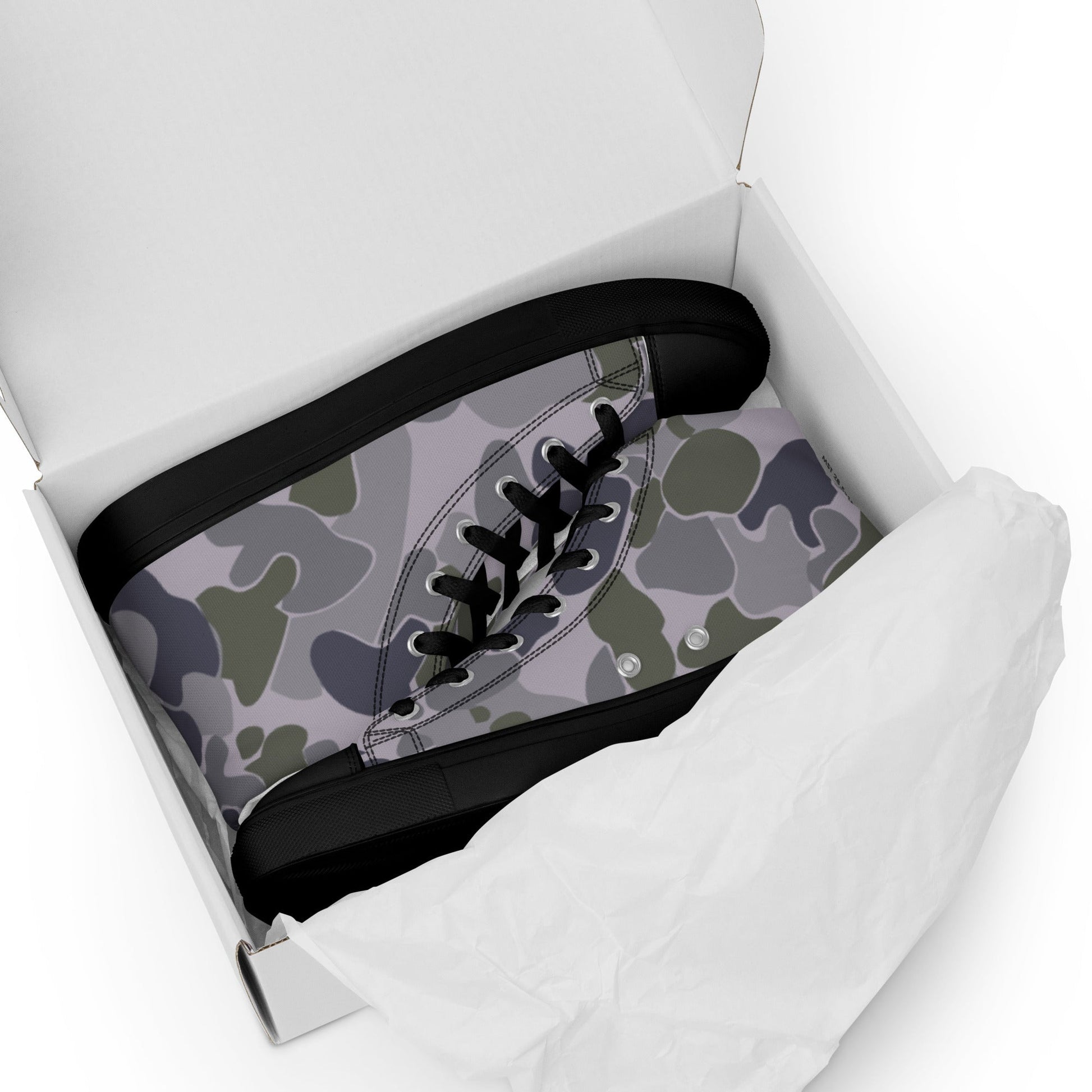 Australian AUSCAM Disruptive Pattern Navy Uniform (DPNU) CAMO Mens high top canvas shoes - High Top Canvas Shoes