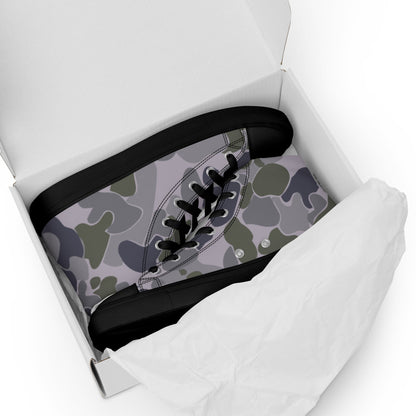 Australian AUSCAM Disruptive Pattern Navy Uniform (DPNU) CAMO Mens high top canvas shoes - High Top Canvas Shoes