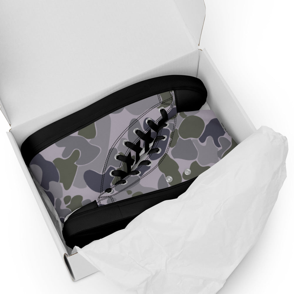 Australian AUSCAM Disruptive Pattern Navy Uniform (DPNU) CAMO Men’s high top canvas shoes - Mens High Top Canvas Shoes