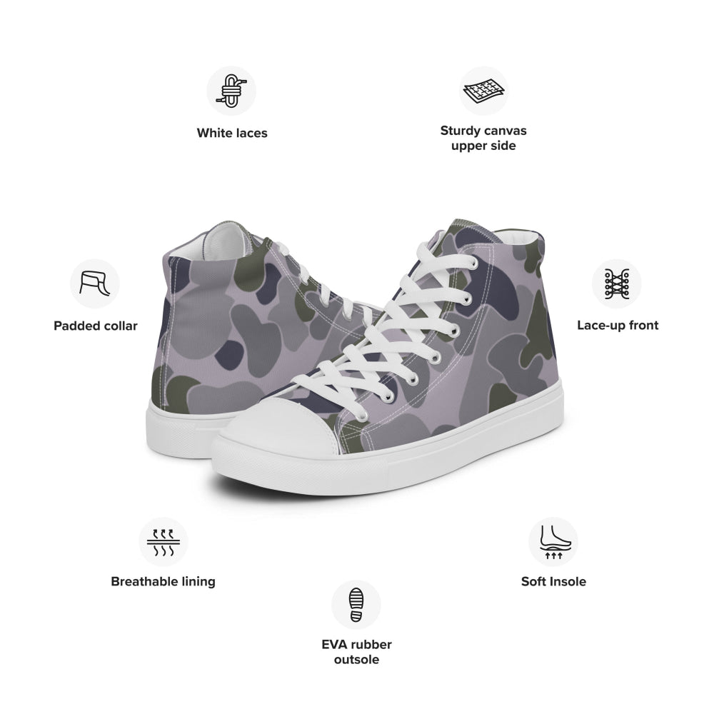 Australian AUSCAM Disruptive Pattern Navy Uniform (DPNU) CAMO Men’s high top canvas shoes - Mens High Top Canvas Shoes