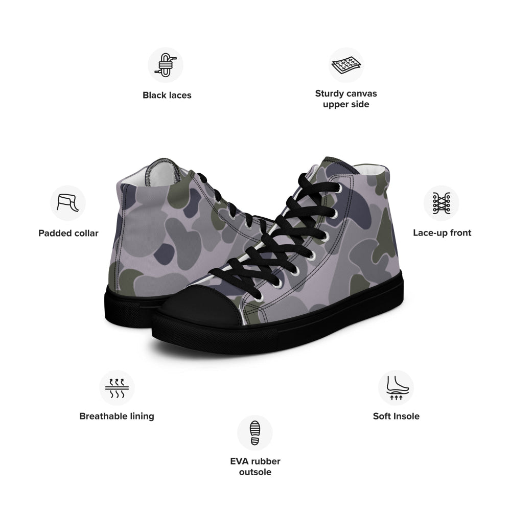 Australian AUSCAM Disruptive Pattern Navy Uniform (DPNU) CAMO Men’s high top canvas shoes - Mens High Top Canvas Shoes