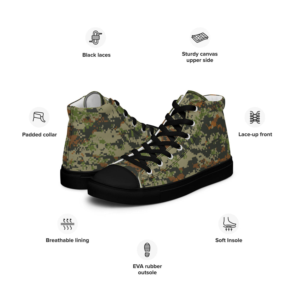 Australian AUSCAM DPCU Digital CAMO Men’s high top canvas shoes - Mens High Top Canvas Shoes