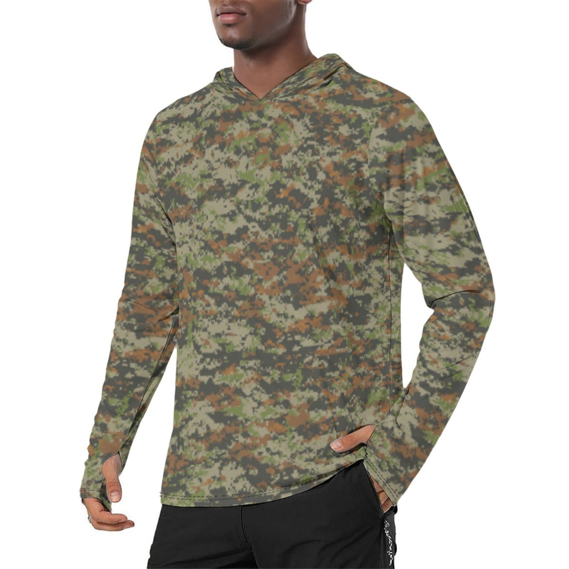 Australian AUSCAM DPCU Digital CAMO Mens Sunscreen Sports Hoodie With Thumb Holes