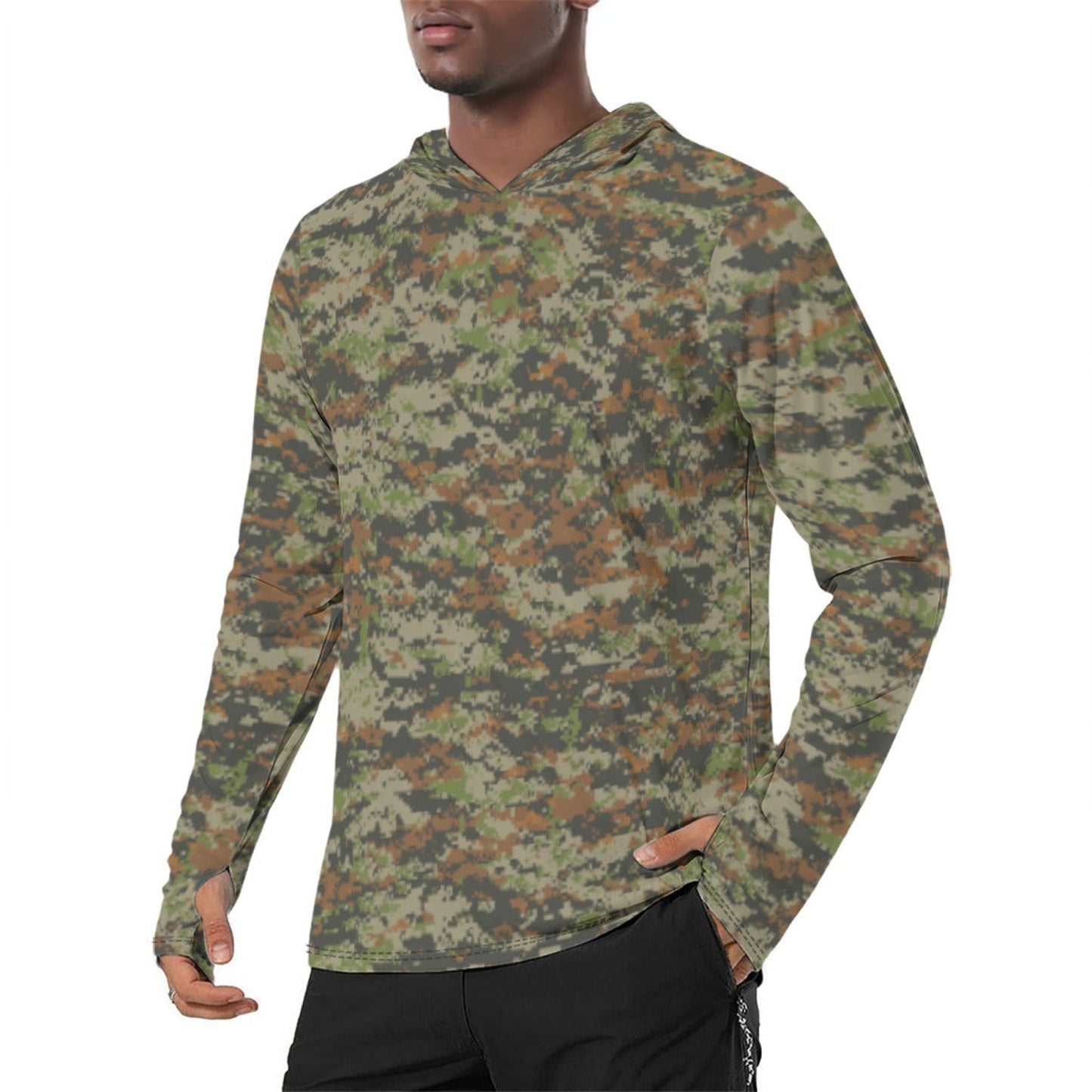 Australian AUSCAM DPCU Digital CAMO Mens Sunscreen Sports Hoodie With Thumb Holes - S / White - Hoodies