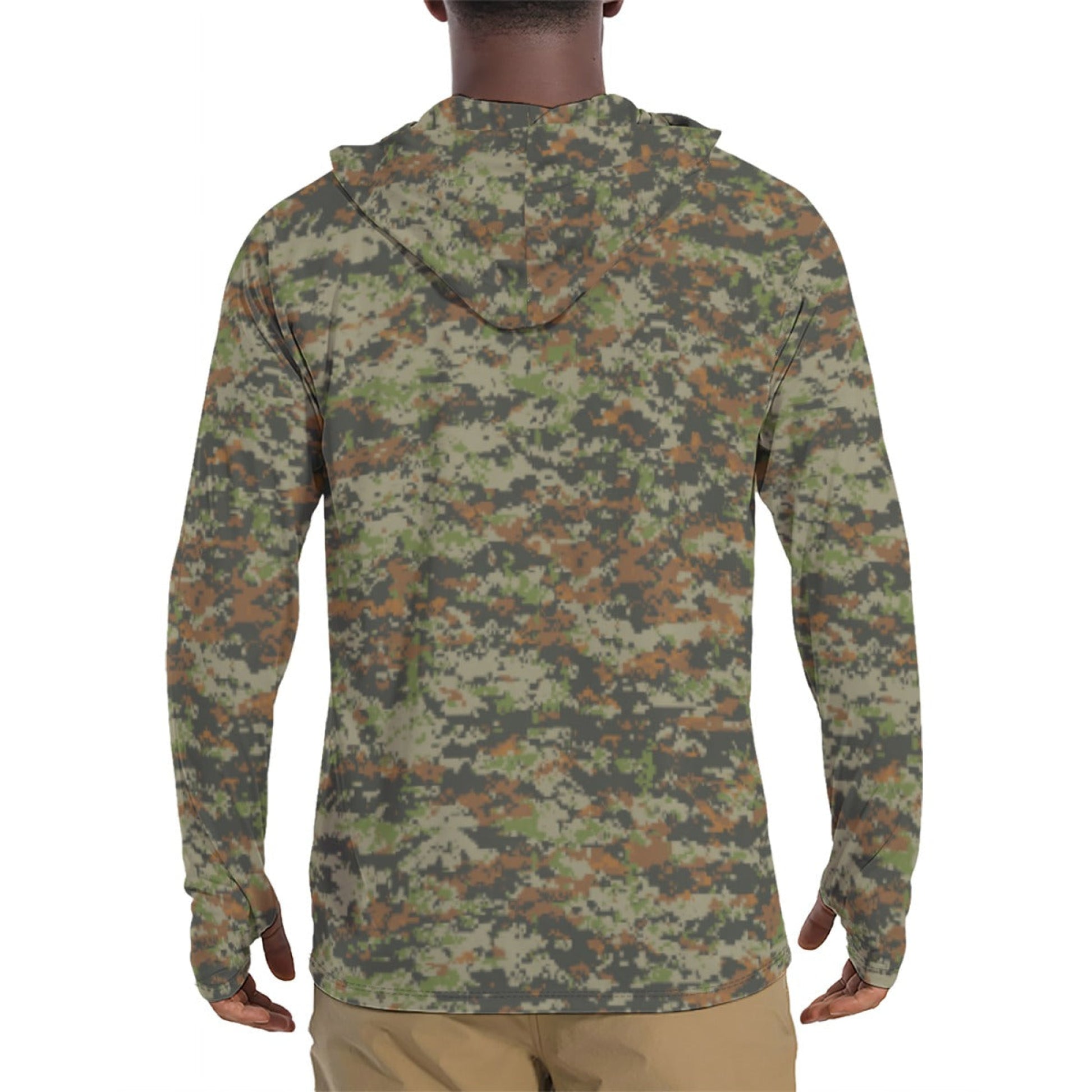 Australian AUSCAM DPCU Digital CAMO Mens Sunscreen Sports Hoodie With Thumb Holes - S / White
