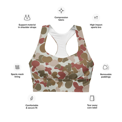 Australian AUSCAM OPFOR Disruptive Pattern Camouflage Uniform (DPCU) CAMO Longline sports bra - Womens Sports Bra