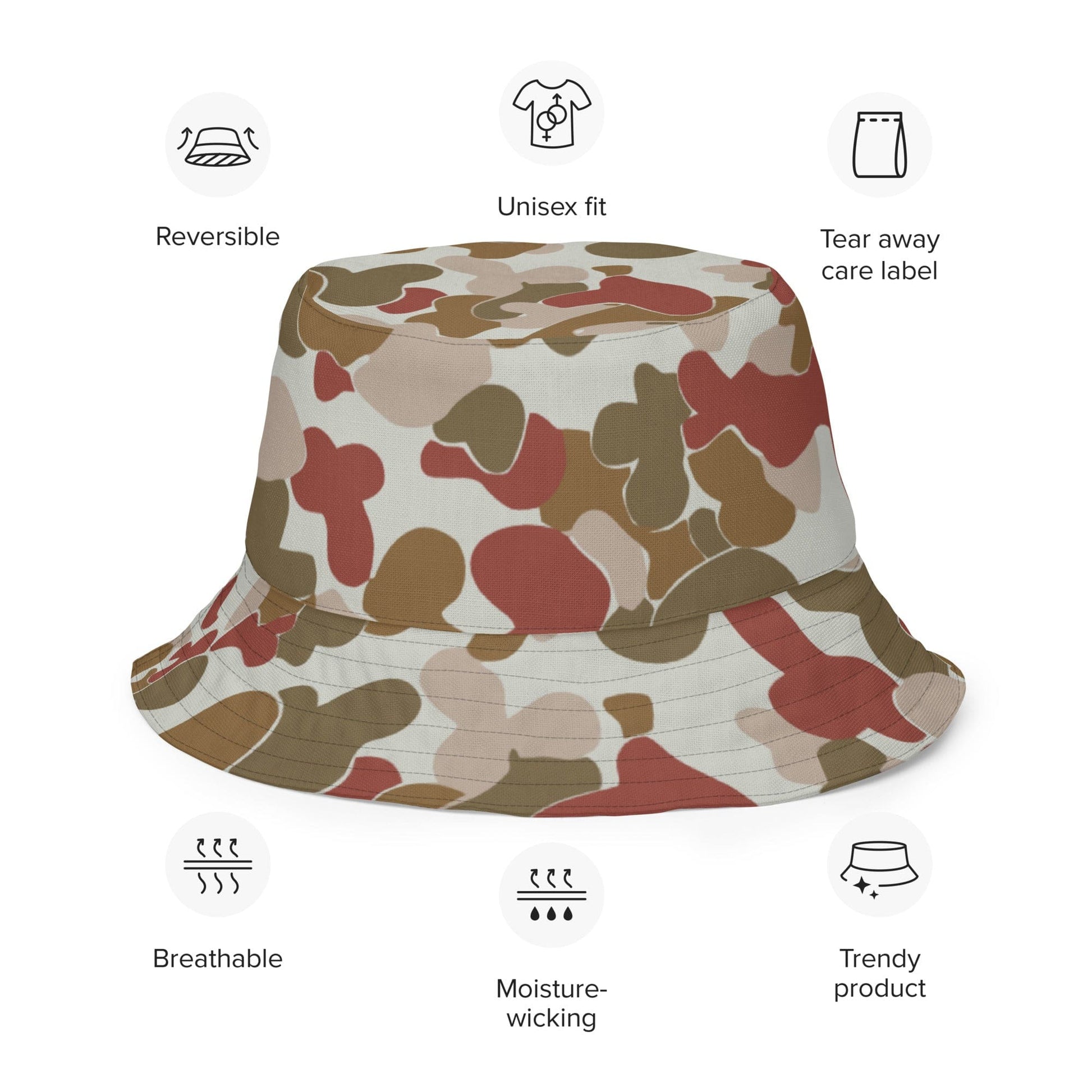 Australian AUSCAM OPFOR Disruptive Pattern Camouflage Uniform (DPCU) CAMO Reversible bucket hat - Bucket Hat