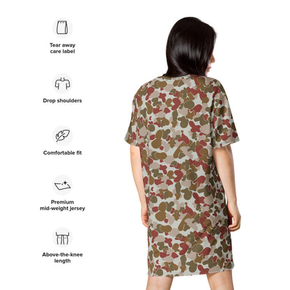 Australian AUSCAM OPFOR Disruptive Pattern Camouflage Uniform (DPCU) CAMO T-shirt dress - Womens T-Shirt Dress