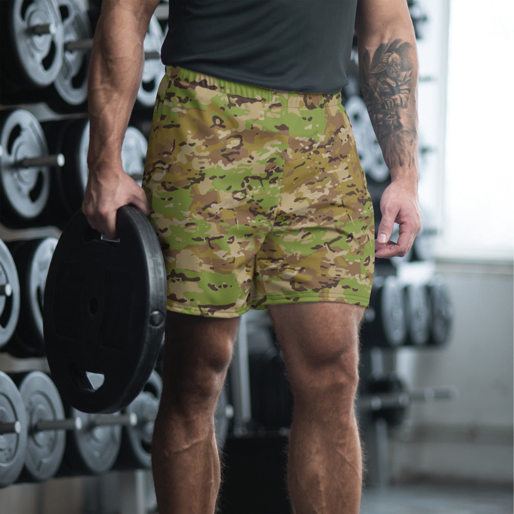 Australian Multicam Camouflage Uniform (AMCU) CAMO Unisex Athletic Long Shorts - XS