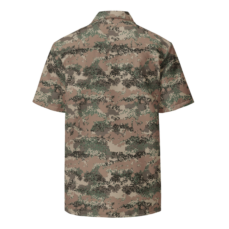 Digital Alpine Jagdkommando CAMO Unisex Short-Sleeve Button Shirt - Button-Up