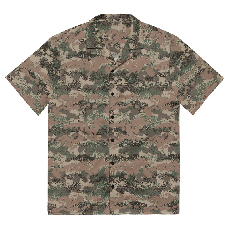 Digital Alpine Jagdkommando CAMO Unisex Short-Sleeve Button Shirt - 2XS - Button-Up