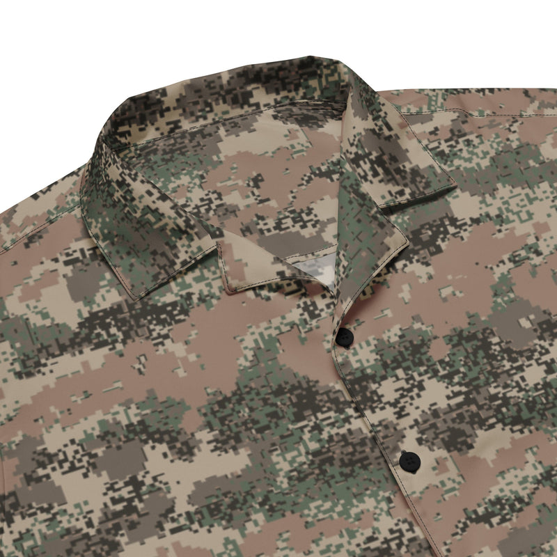 Digital Alpine Jagdkommando CAMO Unisex Short-Sleeve Button Shirt - Button-Up