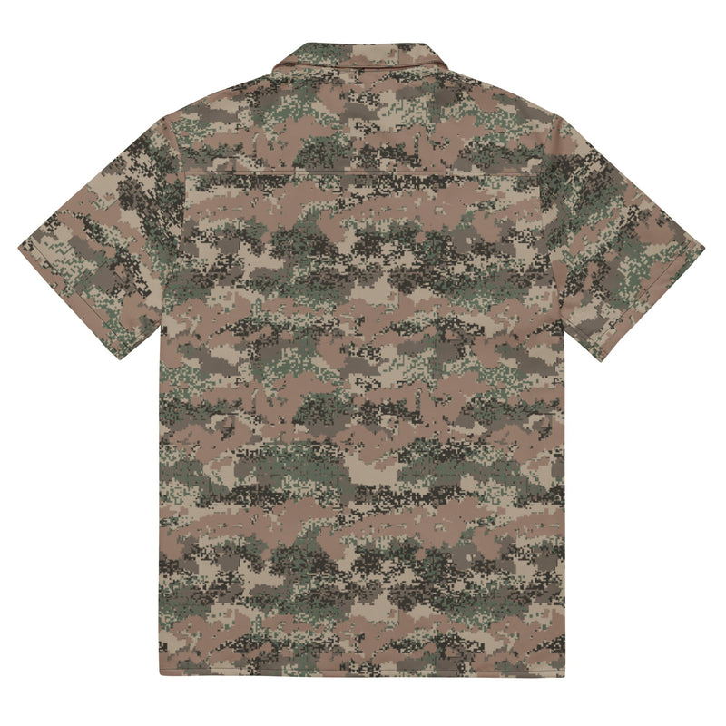 Digital Alpine Jagdkommando CAMO Unisex Short-Sleeve Button Shirt - Button-Up