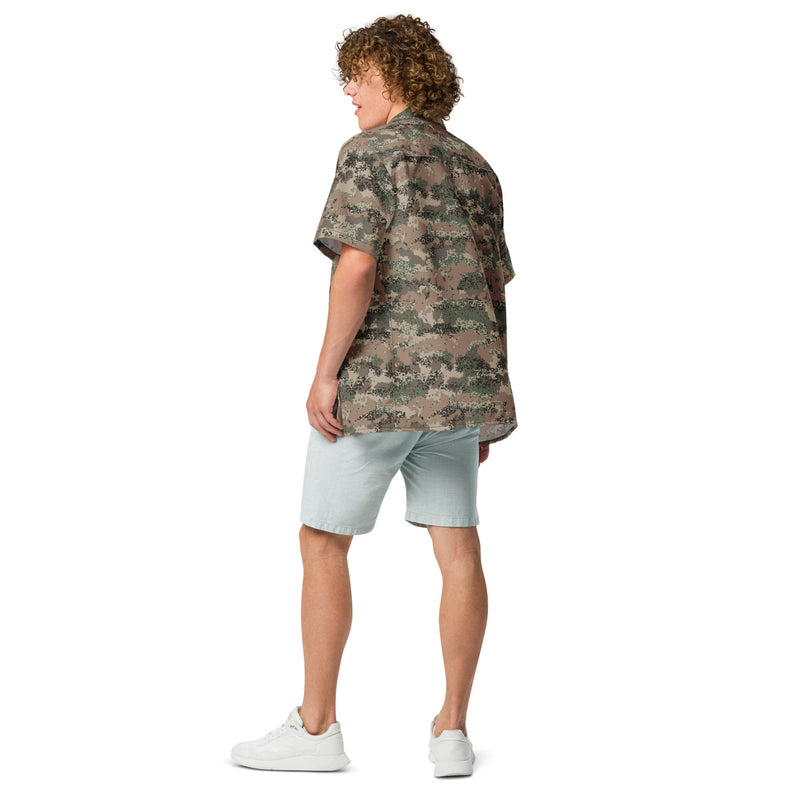 Digital Alpine Jagdkommando CAMO Unisex Short-Sleeve Button Shirt - Button-Up