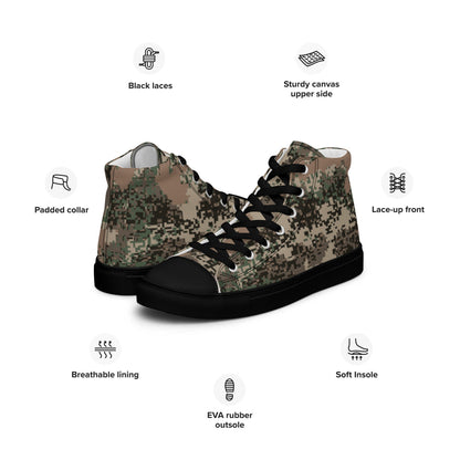 Austrian Jagdkommando Digital CAMO Men’s high top canvas shoes - Mens High Top Canvas Shoes