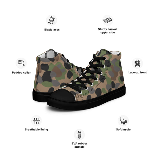 Austrian Pea Dot Erbsenmuster K4 CAMO Mens high top canvas shoes - High Top Canvas Shoes