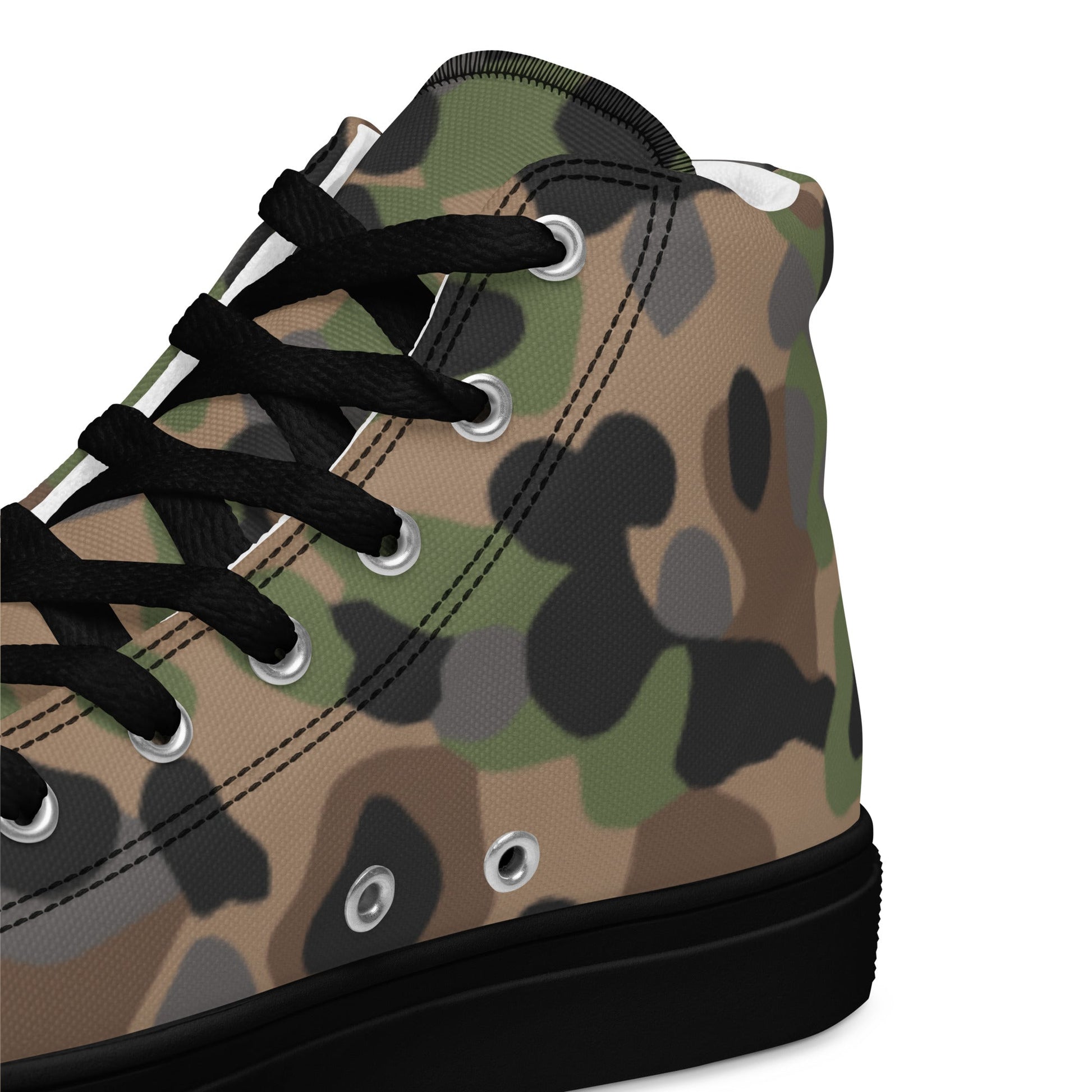 Austrian Pea Dot Erbsenmuster K4 CAMO Mens high top canvas shoes - High Top Canvas Shoes