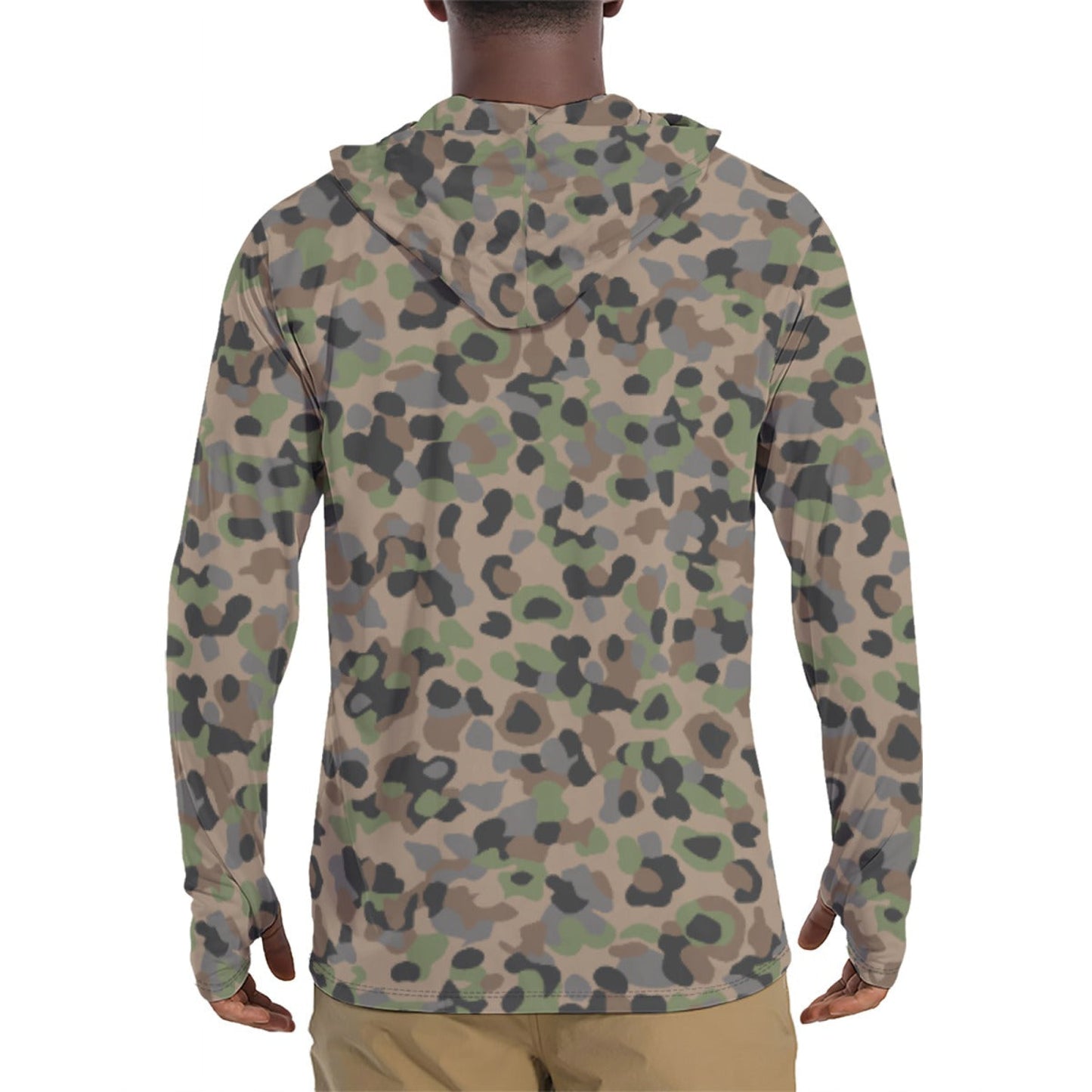 Austrian Pea Dot Erbsenmuster K4 CAMO Mens Sunscreen Sports Hoodie With Thumb Holes - Hoodies