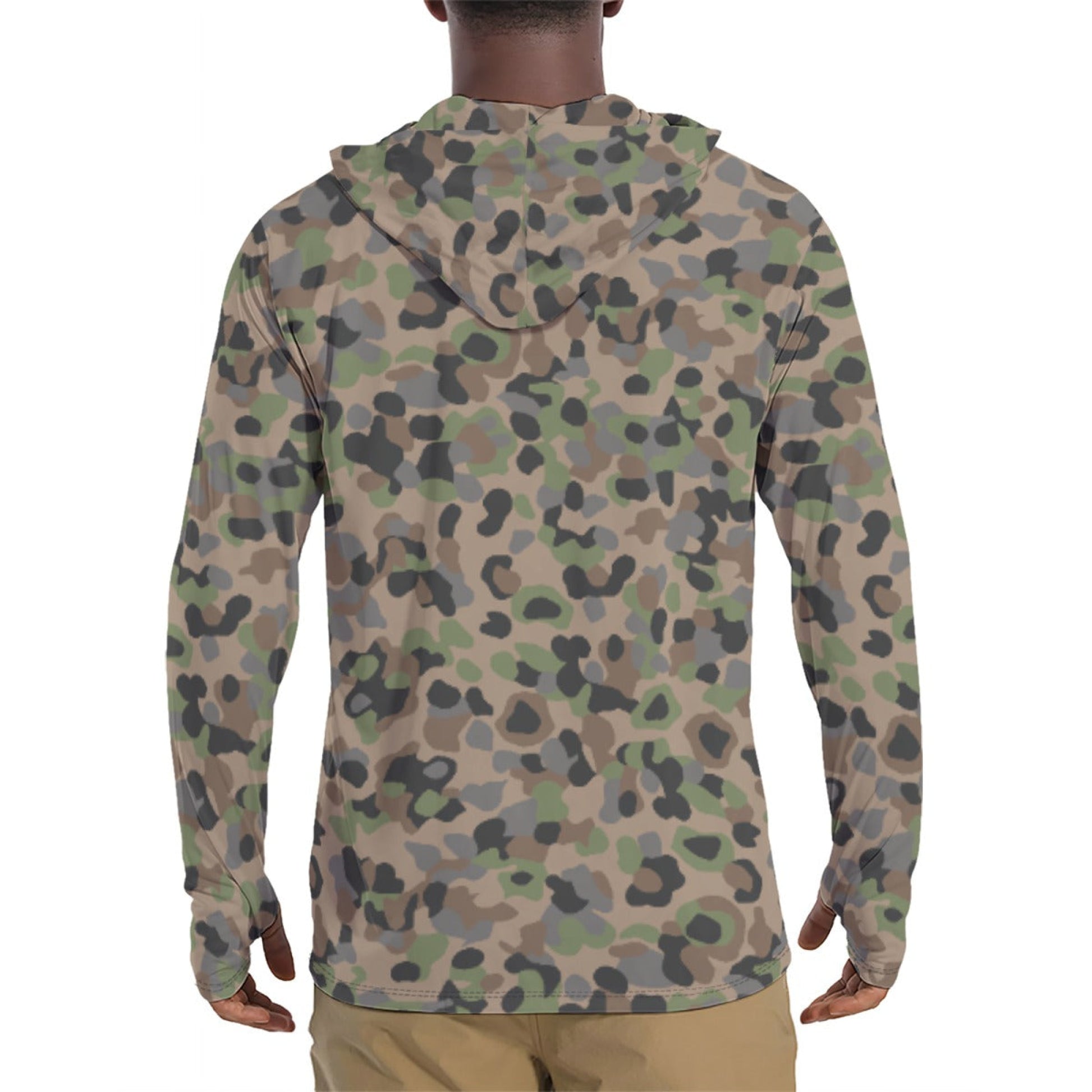 Austrian Pea Dot Erbsenmuster K4 CAMO Mens Sunscreen Sports Hoodie With Thumb Holes - Hoodies