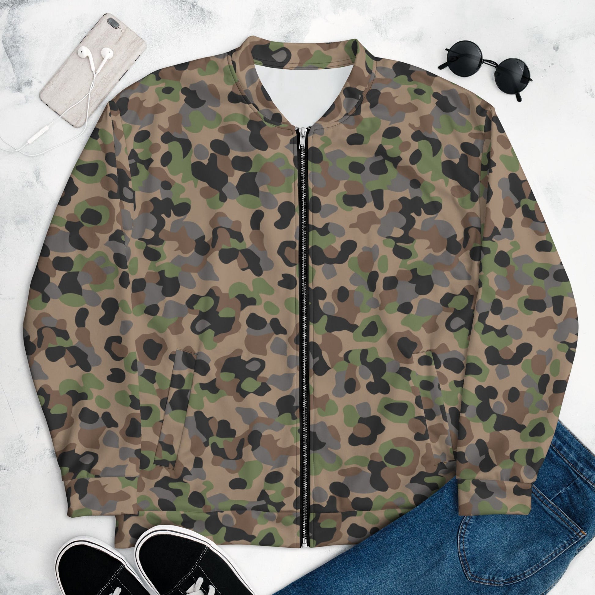 Austrian Pea Dot Erbsenmuster K4 CAMO Unisex Bomber Jacket - XS - Jackets