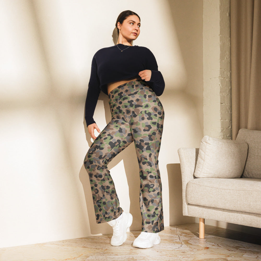 Austrian Pea Dot CAMO Flare leggings - Womens Leggings