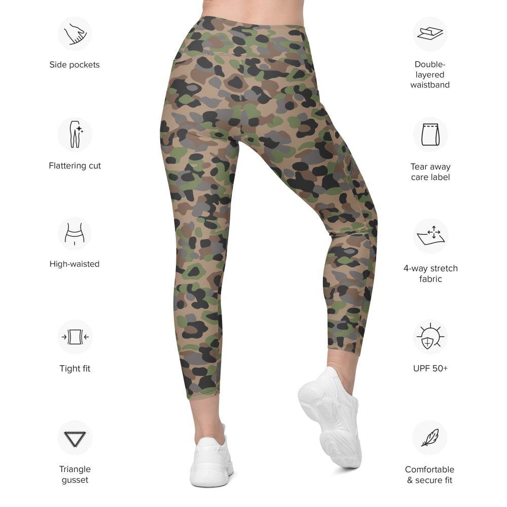 Austrian Pea Dot CAMO Leggings with pockets - Womens With Pockets