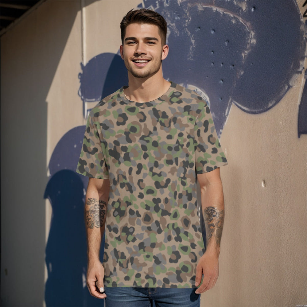 Austrian Pea Dot CAMO Men’s 100% Cotton T-Shirt - XS / White - Mens