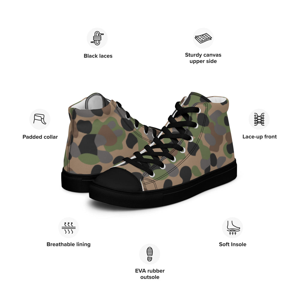 Austrian Pea Dot CAMO Men’s high top canvas shoes - Mens High Top Canvas Shoes