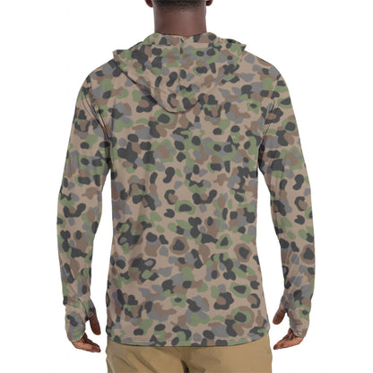 Austrian Pea Dot CAMO Men’s Sunscreen Sports Hoodie With Thumb Holes - Mens