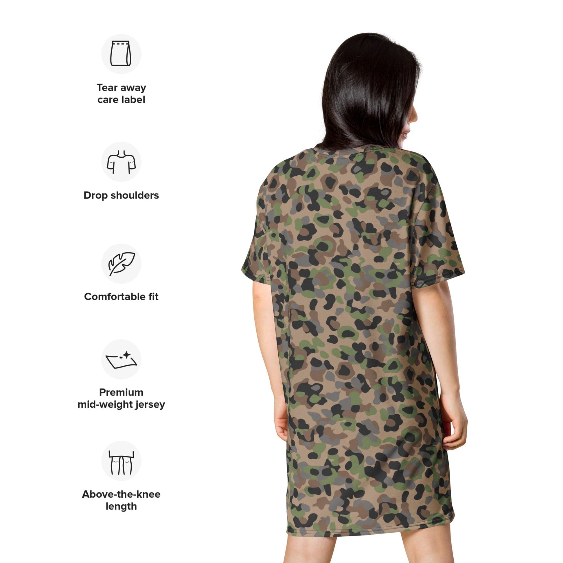 Austrian Pea Dot CAMO T-shirt dress - Womens T-Shirt Dress